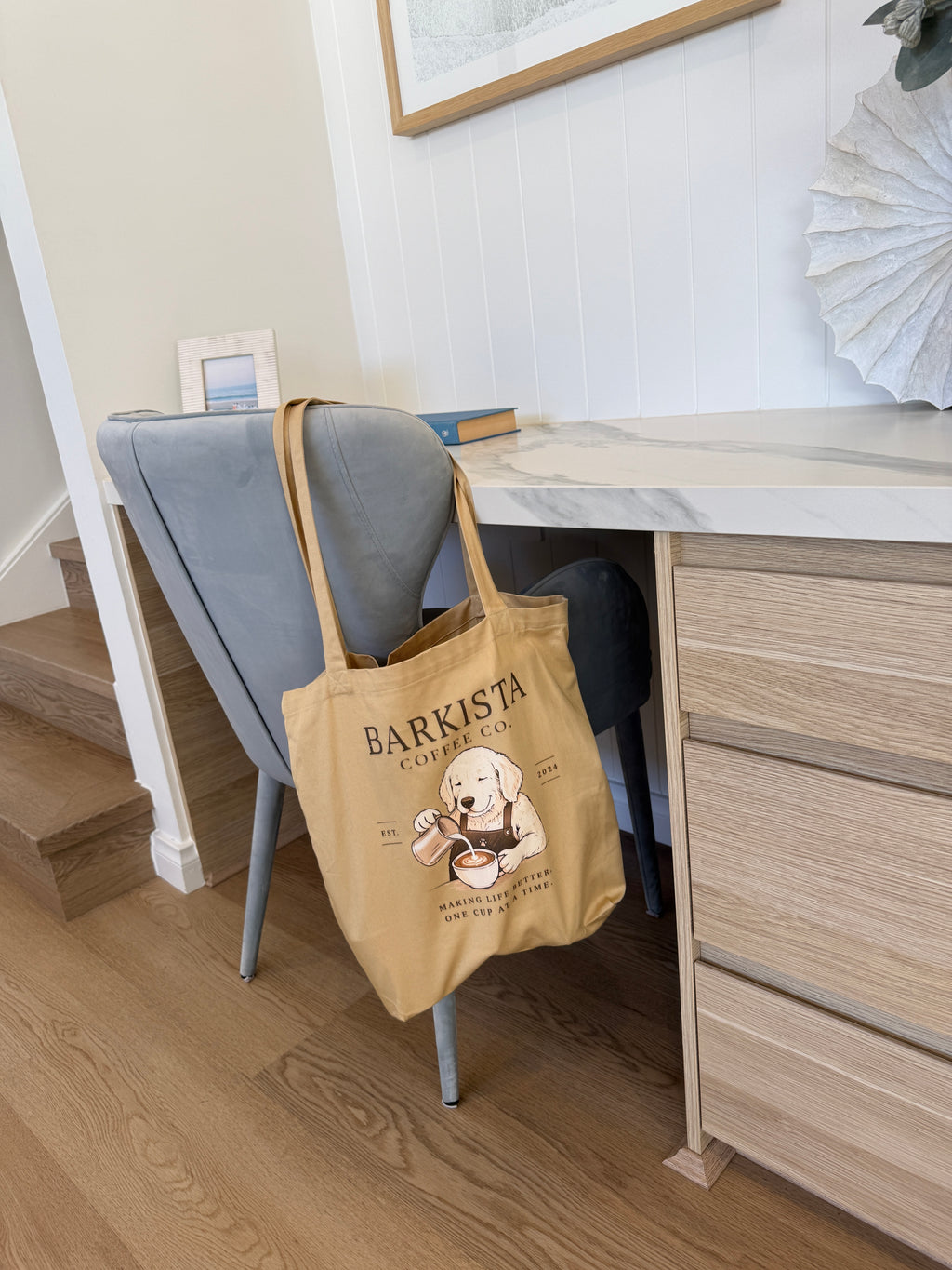 Barkista Eco Tote Bag – Organic Cotton Tote for Dog & Coffee Lovers