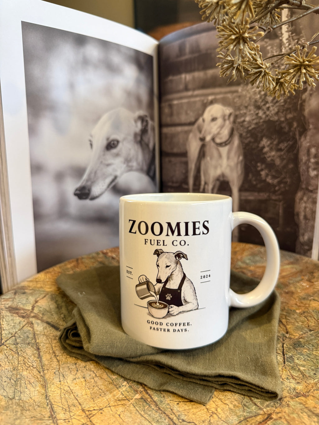Zoomies Coffee Mug – Cute Greyhound Mug for Dog Lovers